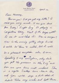Portada:Carta dirigida a Aniela Rubinstein. Carpinteria, California (Estados Unidos), 12-04-1948