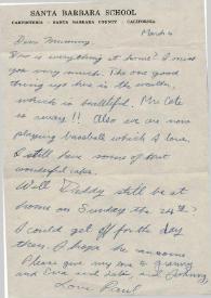 Portada:Carta dirigida a Aniela Rubinstein. Carpinteria, California (Estados Unidos), 04-03-1949