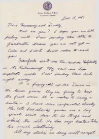 Portada:Carta dirigida a Aniela y Arthur Rubinstein. Carpinteria, California (Estados Unidos), 15-01-1950