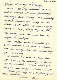 Portada:Carta dirigida a Aniela y Arthur Rubinstein. Carpinteria, California (Estados Unidos), 10-12-1950