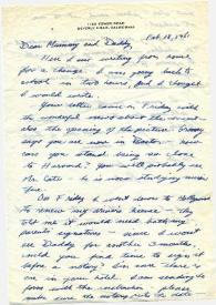 Portada:Carta dirigida a Aniela y Arthur Rubinstein. Beverly Hills, California (Estados Unidos), 18-02-1951