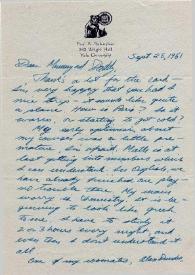 Portada:Carta dirigida a Aniela y Arthur Rubinstein. New Haven, Connecticut (Estados Unidos), 28-09-1951