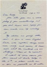 Portada:Carta dirigida a Arthur Rubinstein. New Haven, Connecticut (Estados Unidos), 04-02-1952