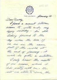 Portada:Carta dirigida a Arthur Rubinstein. New Haven, Connecticut (Estados Unidos), 23-01-1953