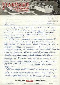 Portada:Carta dirigida a Aniela Rubinstein. Filadelfia (Pensilvania), 06-10-1953