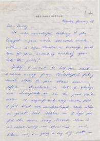 Portada:Carta dirigida a Arthur Rubinstein. Nueva York (Estados Unidos), 28-01-1957