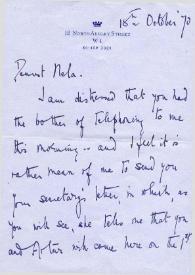 Portada:Carta dirigida a Aniela Rubinstein. Londres (Inglaterra), 18-10-1970