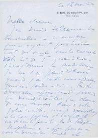 Portada:Carta dirigida a Aniela Rubinstein. París (Francia), 18-05-1954