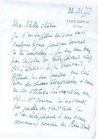 Portada:Carta dirigida a  Aniela Rubinstein. París (Francia), 22-11-1977