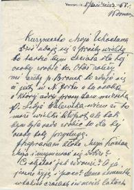 Portada:Carta dirigida a Aniela Rubinstein. Varsovia (Polonia), 08-10-1953