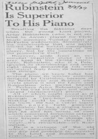 Portada:Rubinstein Is Superior To His Piano