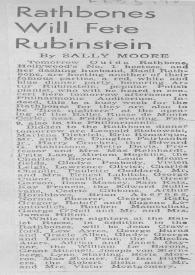 Portada:Rathbones Will Fete Rubinstein
