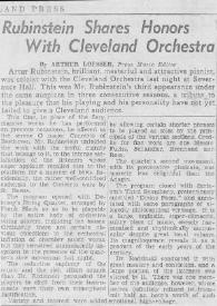 Portada:Rubinstein Shares Honors With Cleveland Orchestra