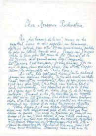 Portada:Carta dirigida a Arthur Rubinstein. Vatra Dornei (Rumania), 13-02-1976