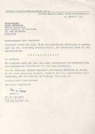 Portada:Carta dirigida a Arthur Rubinstein. Berlín (Alemania), 04-02-1959