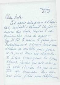 Portada:Carta dirigida a Aniela Rubinstein. Zürich (Suiza), 02-06-1977