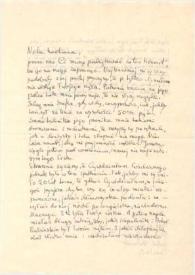 Portada:Carta dirigida a Aniela Rubinstein. París (Francia), 31-10-1947