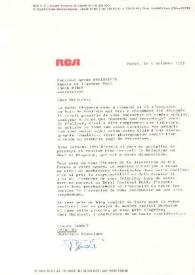 Portada:Carta dirigida a Arthur Rubinstein. París (Francia), 09-10-1973