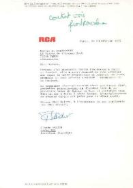Portada:Carta dirigida a Arthur Rubinstein. París (Francia), 23-02-1976