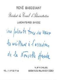 Portada:Tarjeta de visita dirigida a Aniela Rubinstein. París (Francia)