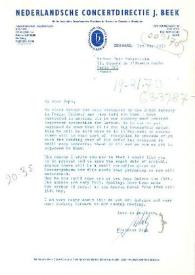 Portada:Carta dirigida a Aniela Rubinstein. La Haya (Holanda), 03-05-1971