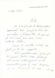 Portada:Carta dirigida a Aniela Rubinstein. París (Francia), 10-05-1955