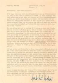 Portada:Carta dirigida a Arthur Rubinstein. Bonn (Alemania), 21-06-1963