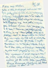 Portada:Carta dirigida a Aniela Rubinstein. Pruszkòw (Polonia), 30-06-1958