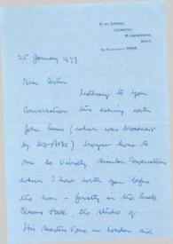 Portada:Carta dirigida a Arthur Rubinstein. Hertfordshire (Inglaterra), 25-01-1977