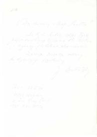 Portada:Carta dirigida a Arthur Rubinstein. París (Francia), 27-05-1972