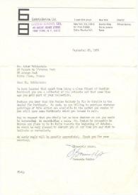 Portada:Carta dirigida a Arthur Rubinstein. Nueva York, 20-09-1976