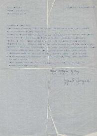 Portada:Carta dirigida a Aniela Rubinstein. Berna (Suiza), 11-01-1954