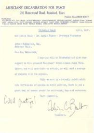Portada:Carta dirigida a Arthur Rubinstein. Romford, Essex (Inglaterra)