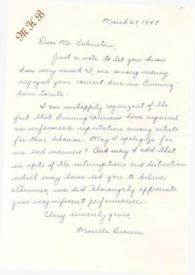 Portada:Carta dirigida a Arthur Rubinstein. Birmingham (Alabama), 29-03-1947