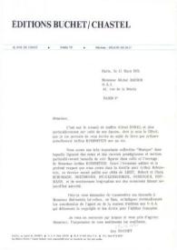 Portada:Carta dirigida a Michel Rainer. París (Francia), 11-03-1971