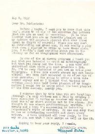 Portada:Carta dirigida a Arthur Rubinstein. Houston (Texas), 08-05-1957