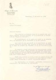 Portada:Carta dirigida a Arthur Rubinstein. Barcelona (España), 17-03-1966