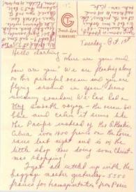 Portada:Carta dirigida a Aniela Rubinstein. Nueva York, 01-10-1957