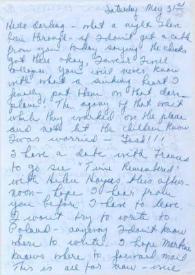 Portada:Carta dirigida a Aniela Rubinstein. Nueva York, 31-05-1958