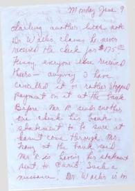 Portada:Carta dirigida a Aniela Rubinstein. Nueva York, 09-06-1958