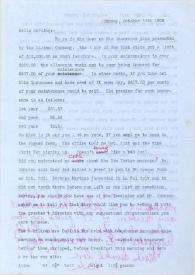 Portada:Carta dirigida a Aniela Rubinstein. Nueva York, 19-10-1958
