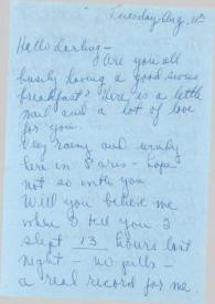 Portada:Carta dirigida a Aniela Rubinstein. París (Francia), 11-08-1959