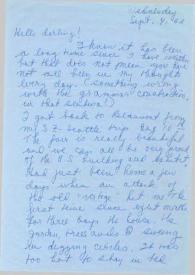 Portada:Carta dirigida a Aniela Rubinstein. Beaumont (California), 04-09-1962