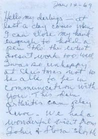 Portada:Carta dirigida a Aniela Rubinstein. Riverside (California), 14-01-1969
