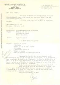 Portada:Carta dirigida a Arthur Rubinstein. Roma (Italia), 22-03-1963