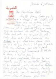 Portada:Carta dirigida a Aniela Rubinstein. Marrakech (Marruecos)