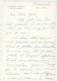 Portada:Carta dirigida a Aniela Rubinstein. París (Francia), 13-05-1962