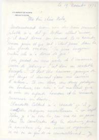 Portada:Carta dirigida a Aniela Rubinstein. Neville (Francia), 19-11-1972