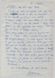 Portada:Carta dirigida a Aniela Rubinstein. Saint -Tropez (Suiza), 03-10-1977