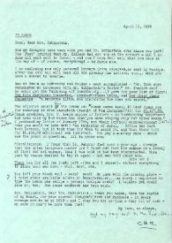 Portada:Carta dirigida a Aniela Rubinstein. Nueva York, 11-04-1976